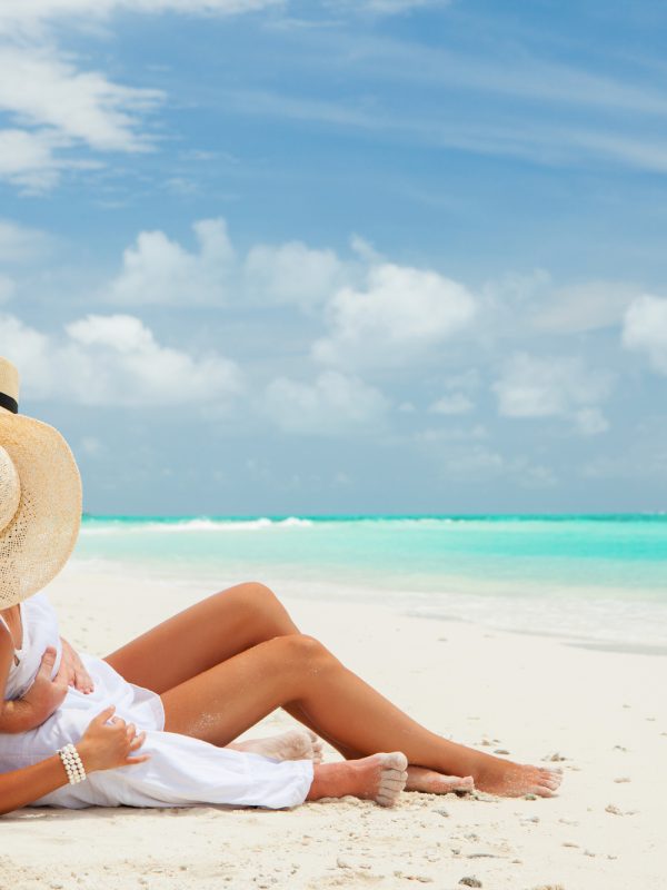 Couple on the beach of sea